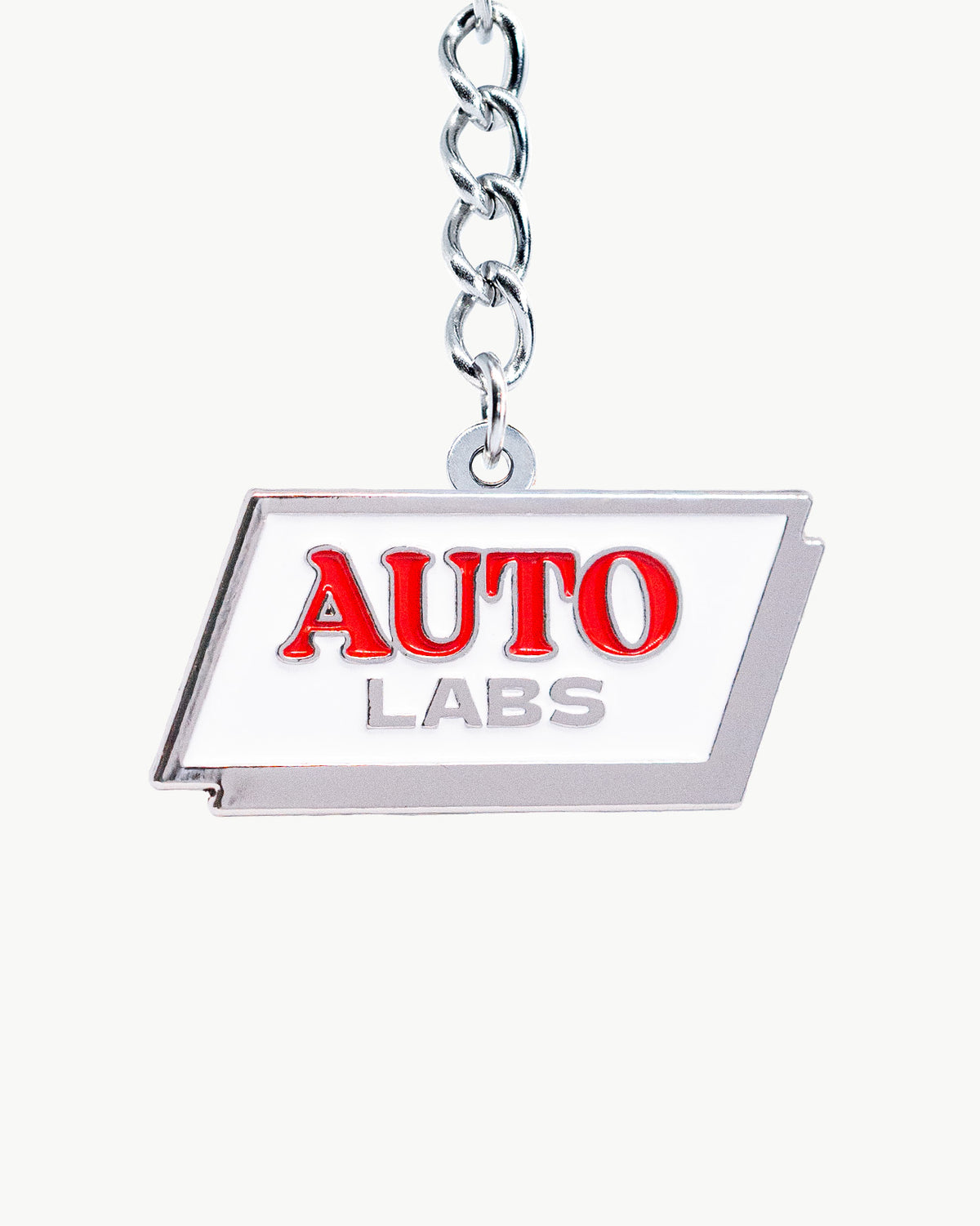 Bikini Charm - Auto Labs Charm enamel accessory featuring AUTO LABS branding in red and silver-grey.