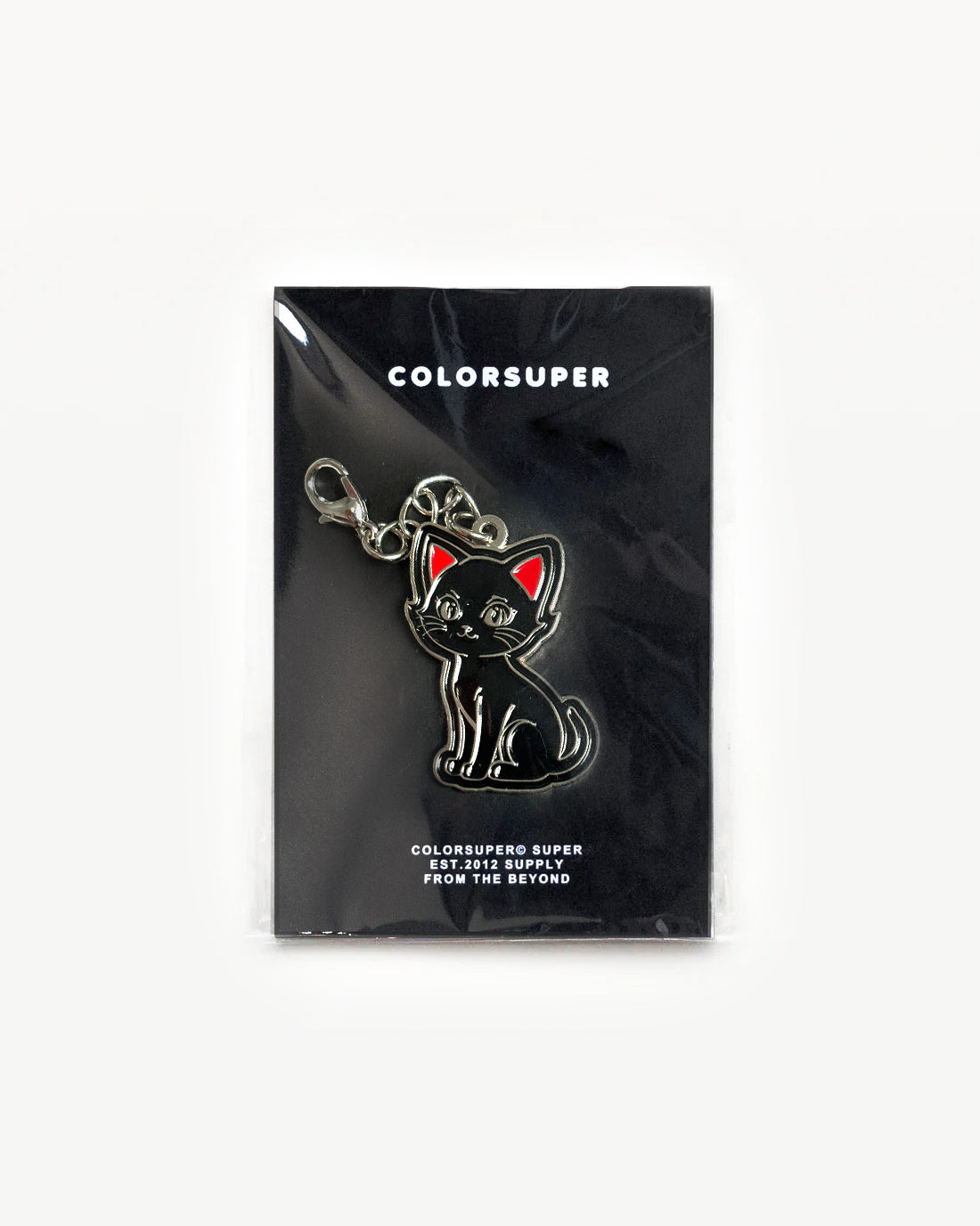 Chrome kitty kat bikini charm with lobster clasp. - Alternate view