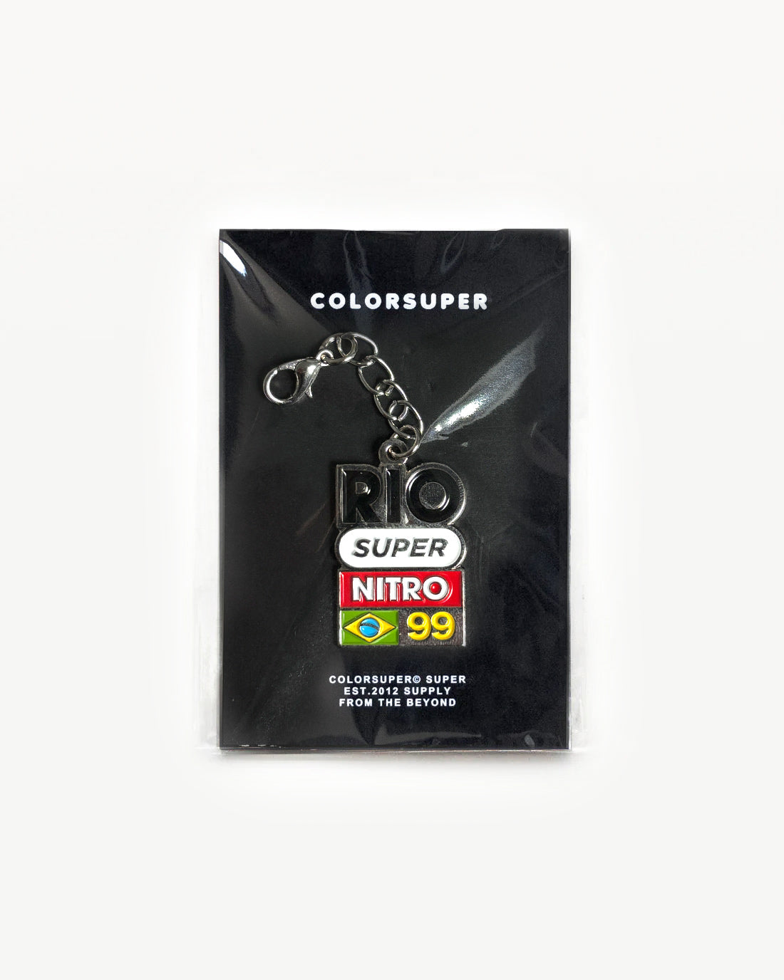Chrome Brazilian-inspired stack black bikini charm with lobster clasp. - Alternate view