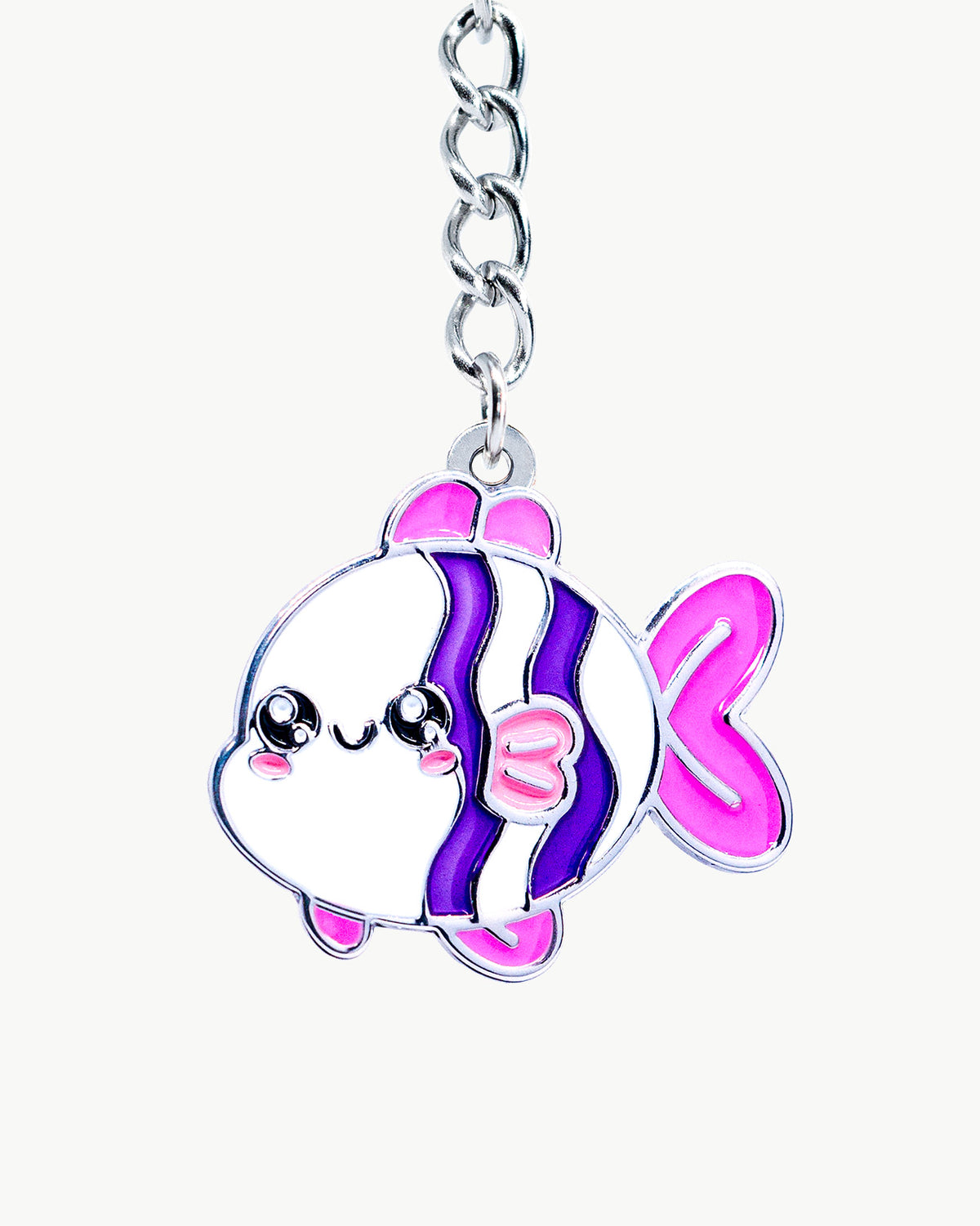 Bikini Charm - Lil Fishy Charm featuring a kawaii white and purple striped fish accessory for beachwear.
