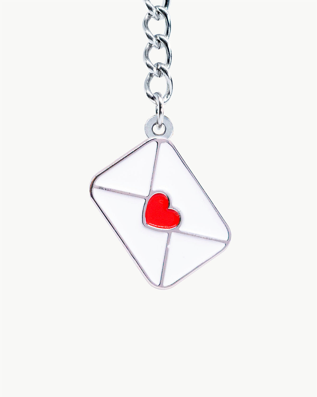 Bikini Charm - Love Letter Charm featuring a white envelope and red heart, perfect sentimental accessory.