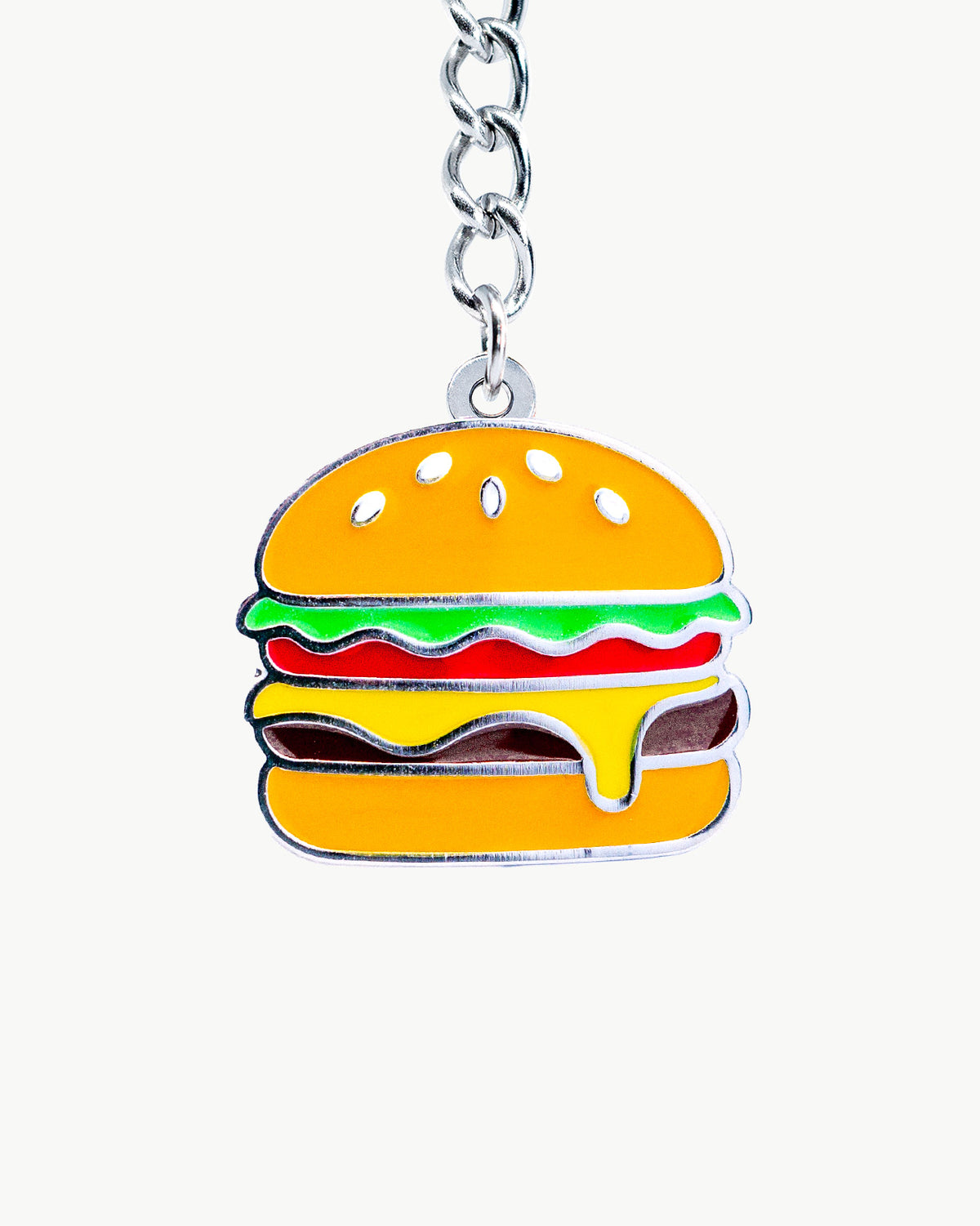 Bikini Charm - Burger Charm featuring a colorful cheeseburger enamel accessory, perfect for swimwear.
