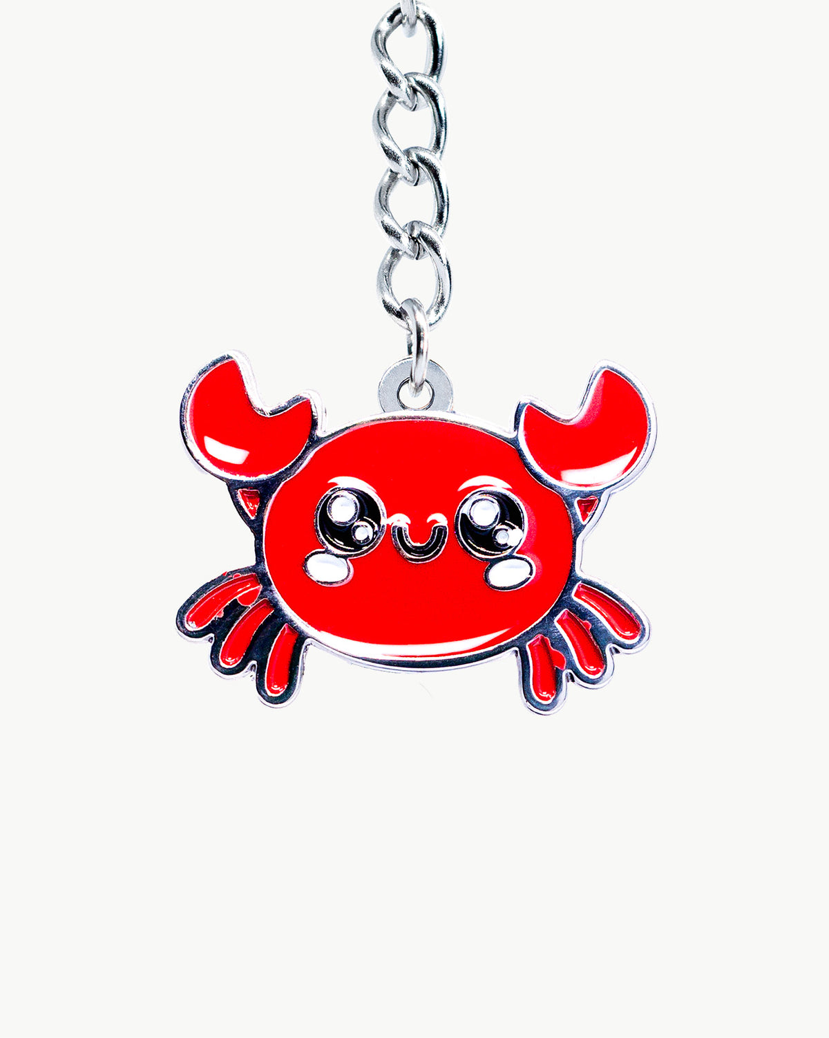 Bikini Charm - Crabby Charm, adorable red crab enamel accessory for personalizing swimsuits and beachwear.