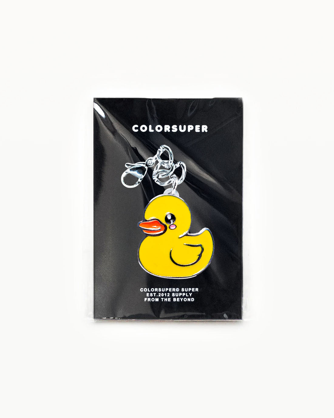 Bikini Charm - Ducky Charm, cute yellow rubber duck enamel accessory on packaging. - Alternate view