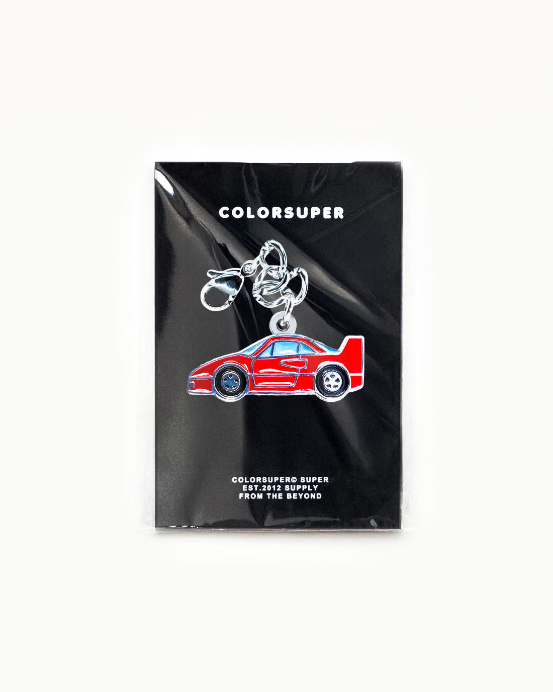 Bikini Charm - F-Fiddy Charm featuring a sleek enamel sports car design on a stylish black background. - Alternate view