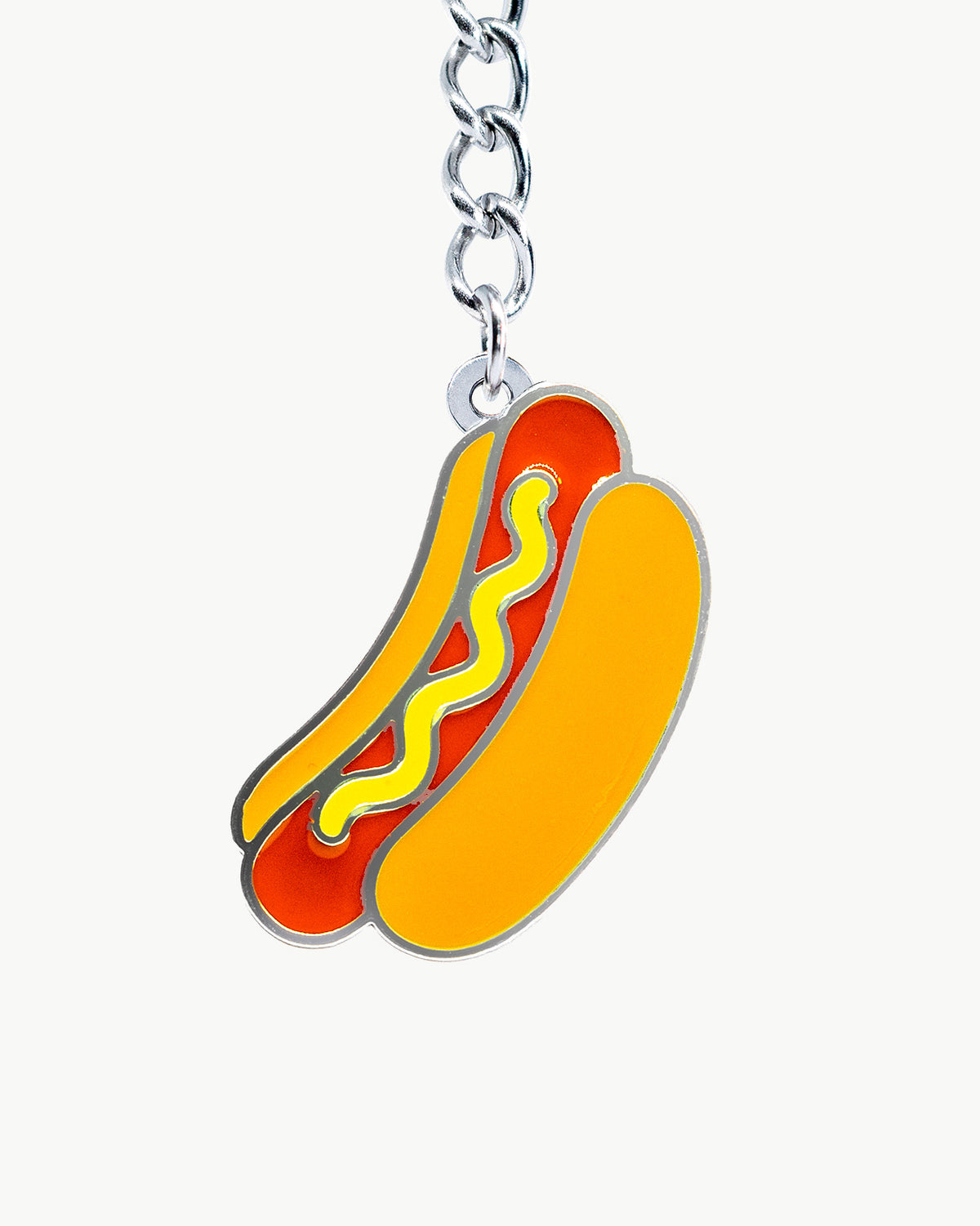 Bikini Charm - Glizzy Charm featuring a colorful hot dog design with mustard enamel clip-on accessory.