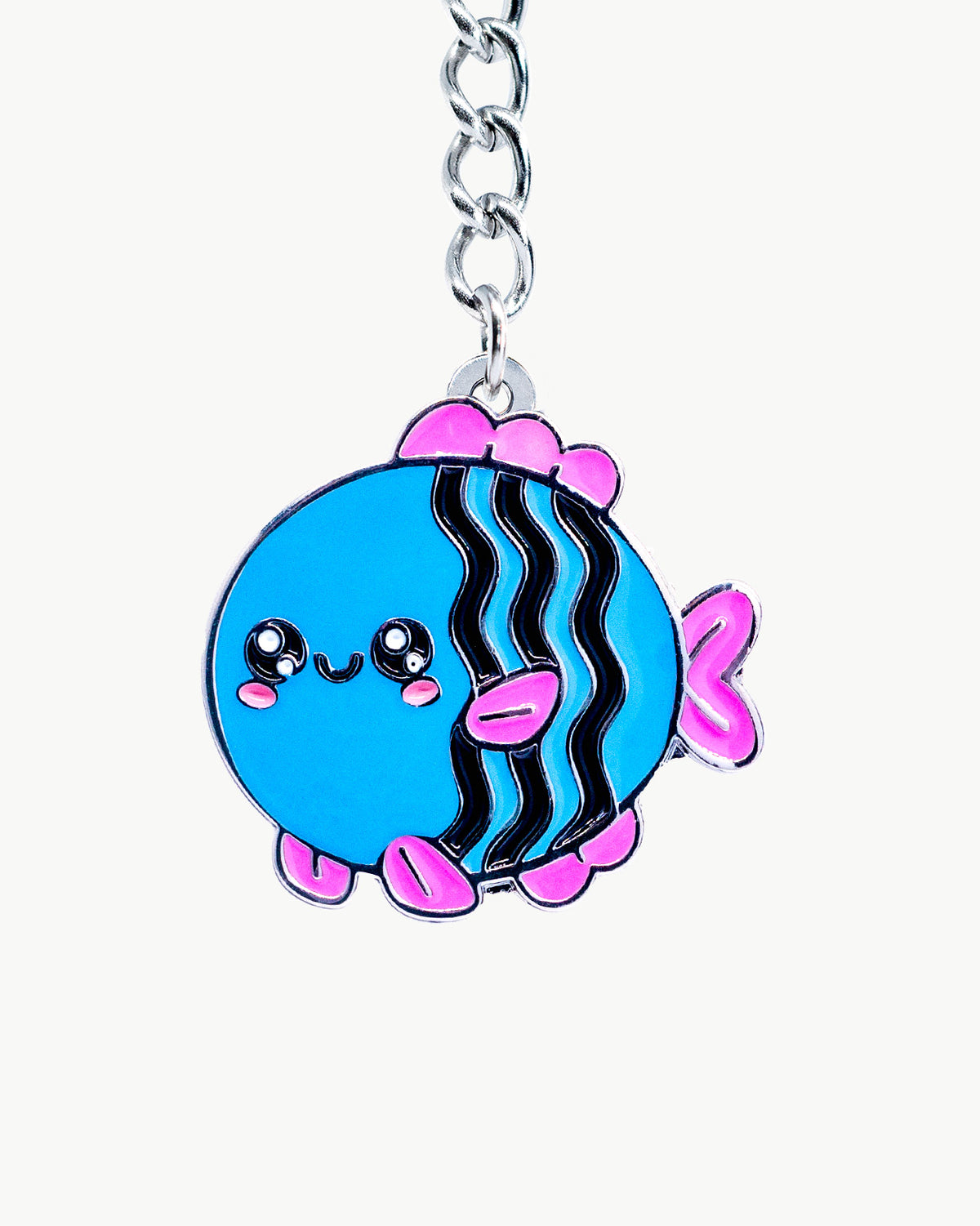 Bikini Charm - Plump Fishy Charm enamel accessory featuring a cute blue fish with a kawaii face.
