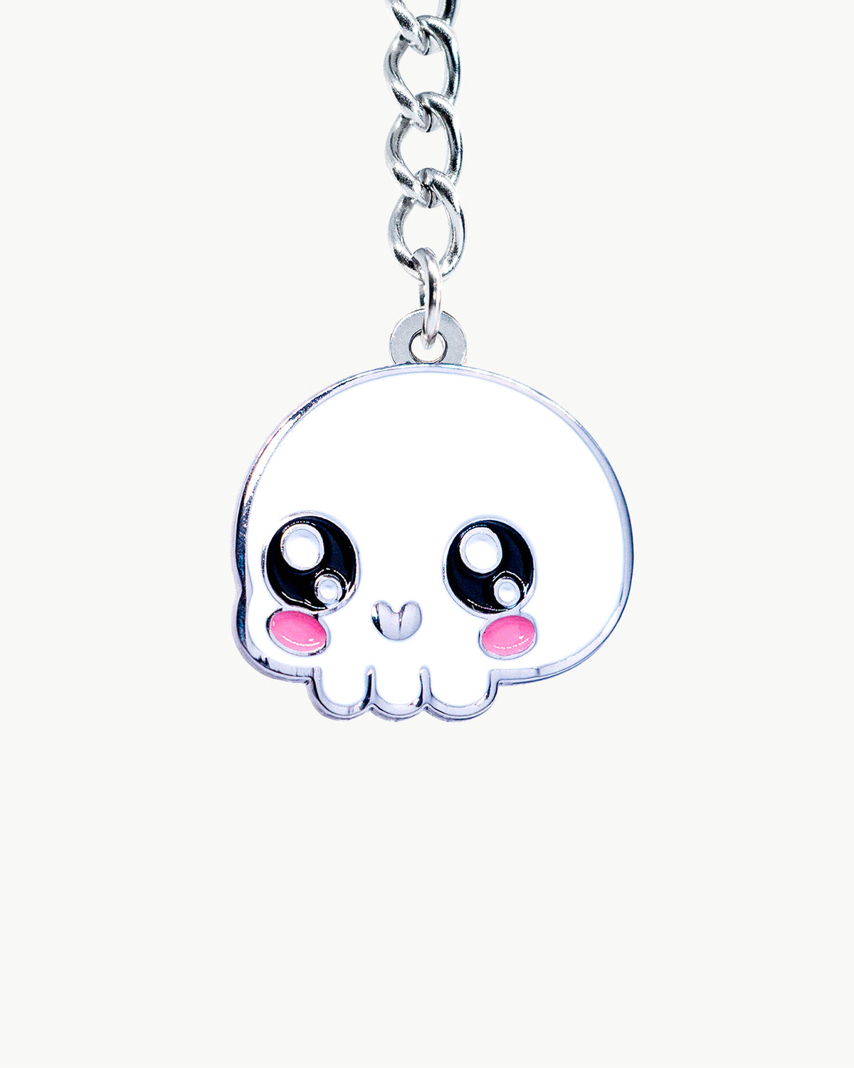 Enamel Bikini Charm - Skull Charm with kawaii face, perfect for adding a cute touch to beachwear or alt-style apparel.