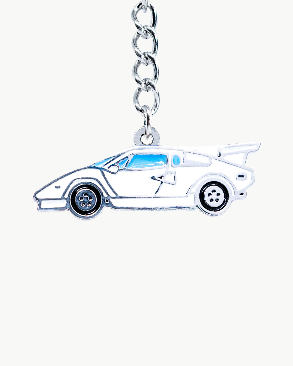 Bikini Charm - Spaceship Charm featuring a vintage sports car design on a silver chain.