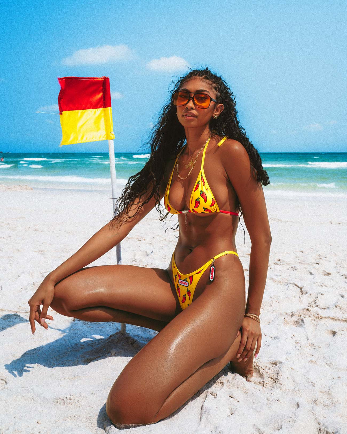 Totally Hot Yellow - Thong Bikini Set