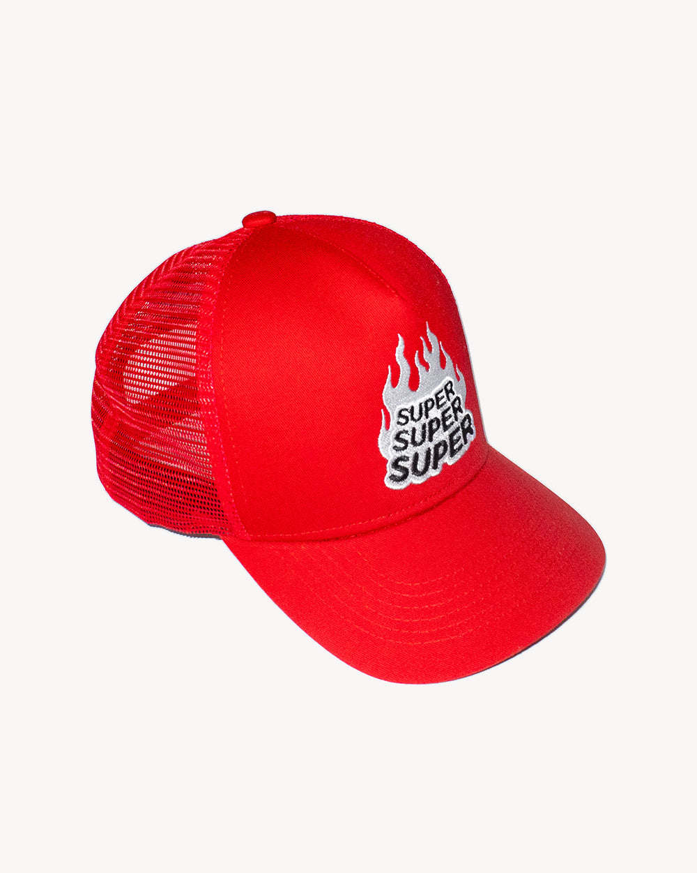 Triple Heat Snapback Red cap with unique embroidered design and mesh back for a comfortable fit. - Alternate view