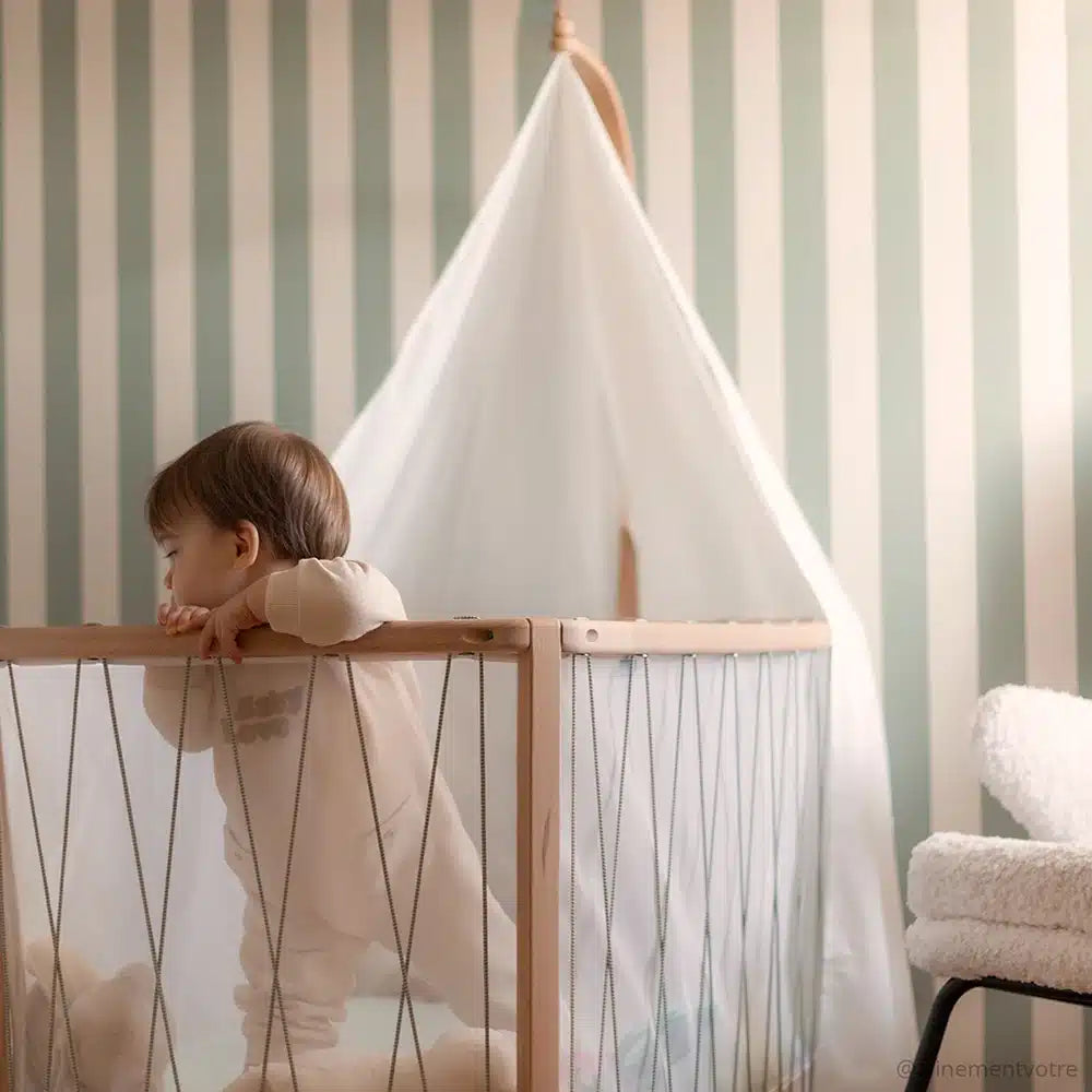Ciel de lit White Veil pour lit bébé KIMI