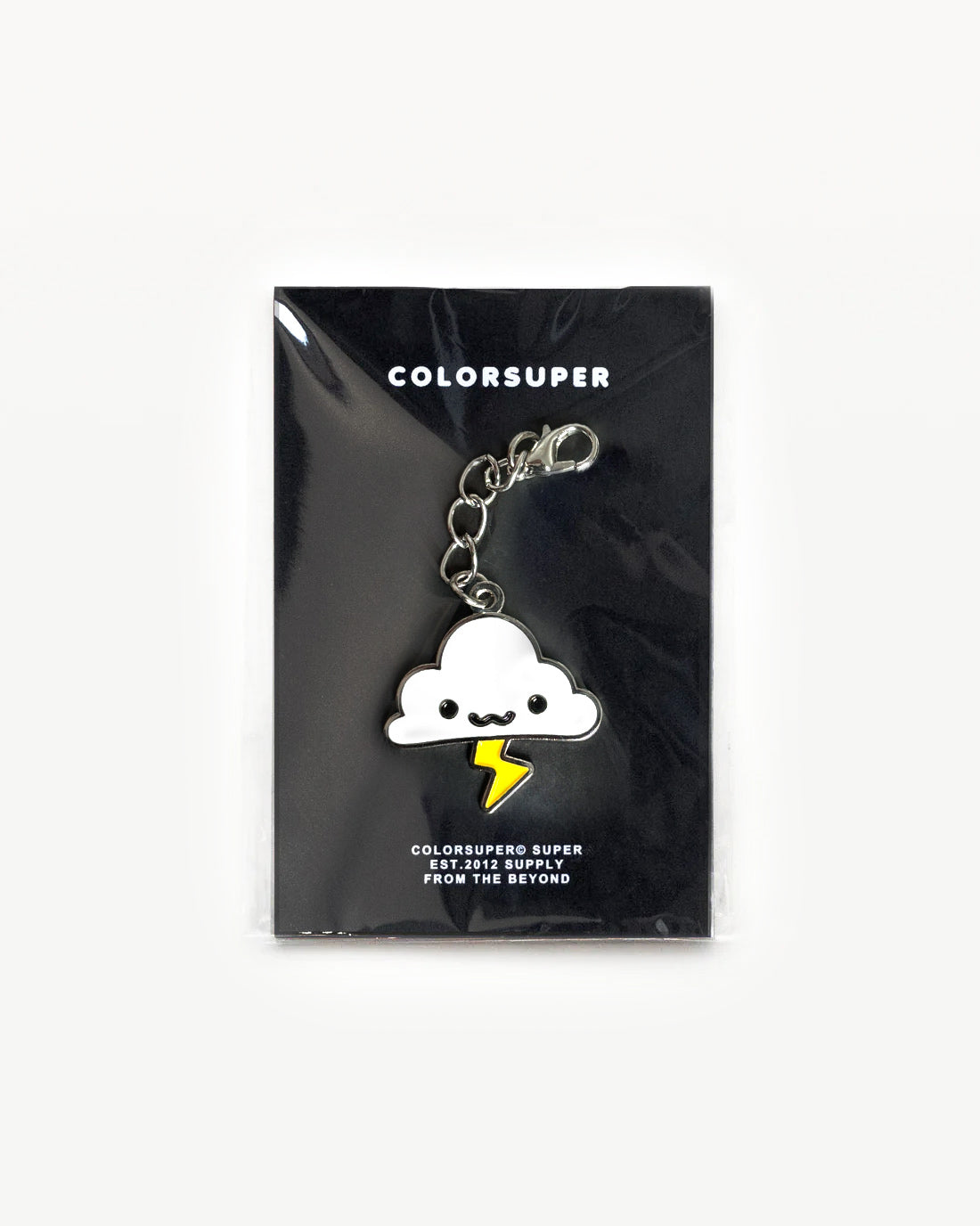 Chrome uwu storm cloud bikini charm with lobster clasp. - Alternate view