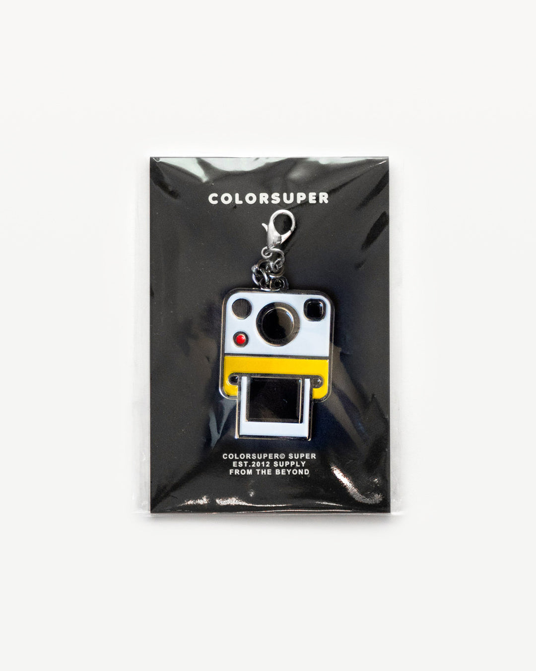 Chrome polaroid camera bikini charm with lobster clasp. - Alternate view