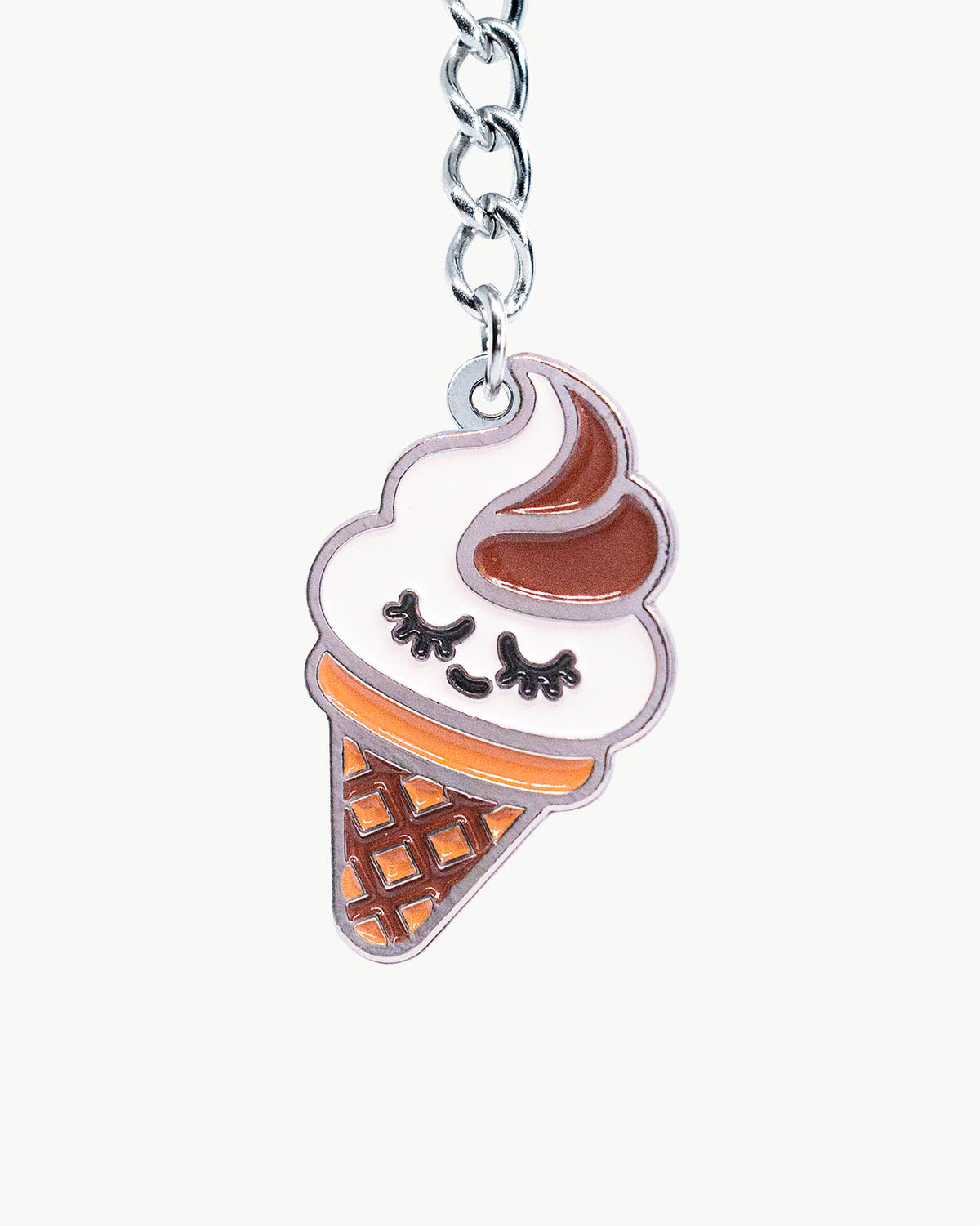 Bikini Charm - Cone Charm, adorable enamel accessory with vanilla and chocolate soft-serve in a waffle cone.