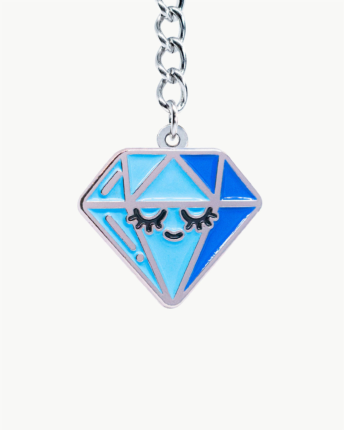 Bikini Charm - Gem Charm with blue diamond design and smiling face, perfect for beach swimwear.