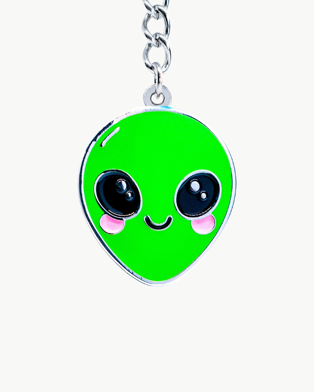 Bikini Charm - Alien Charm featuring a cute green alien face with big eyes and a smiling expression.