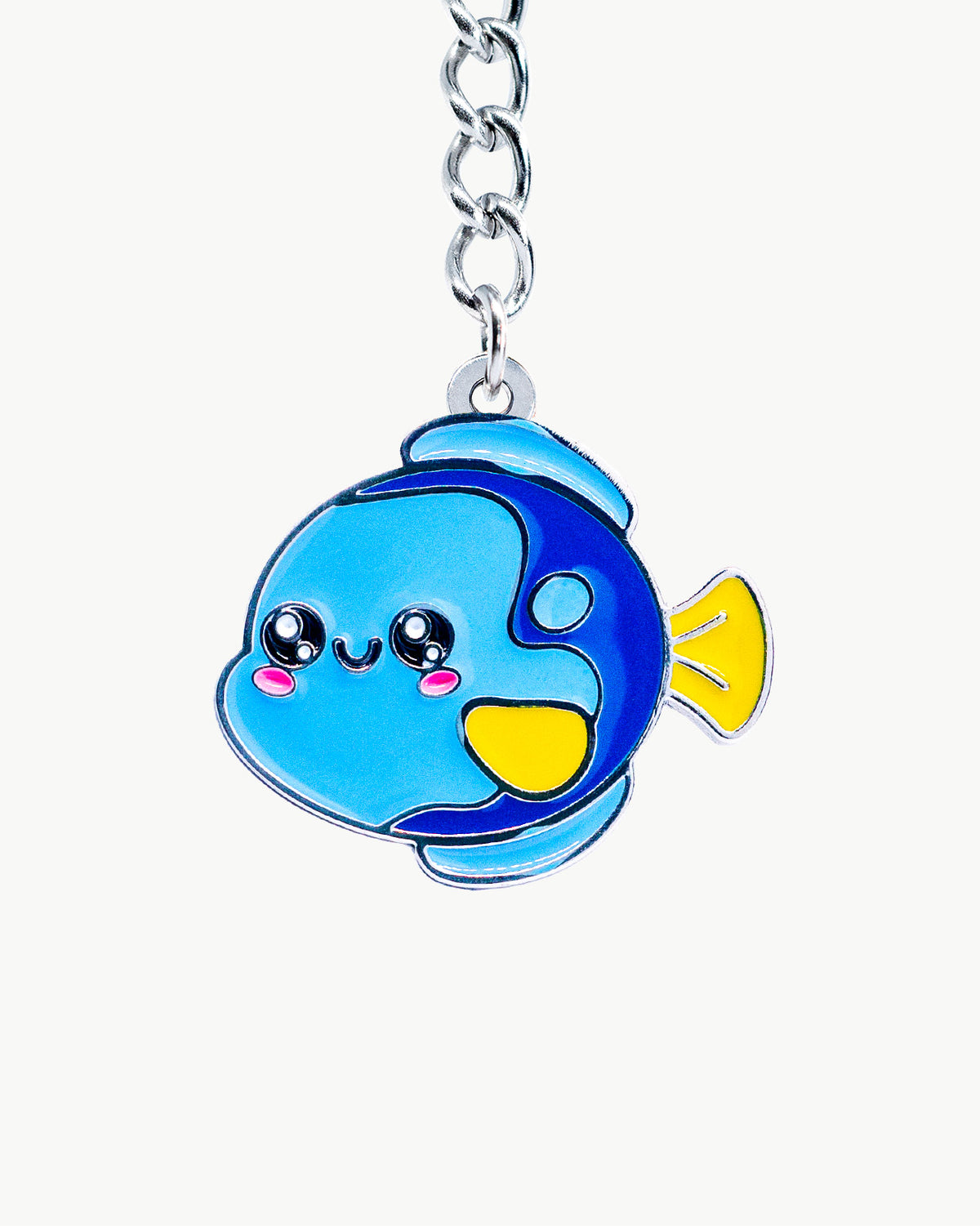 Bikini Charm - Blue Tang Charm featuring a cute blue fish with kawaii face, perfect for beachwear personalization.