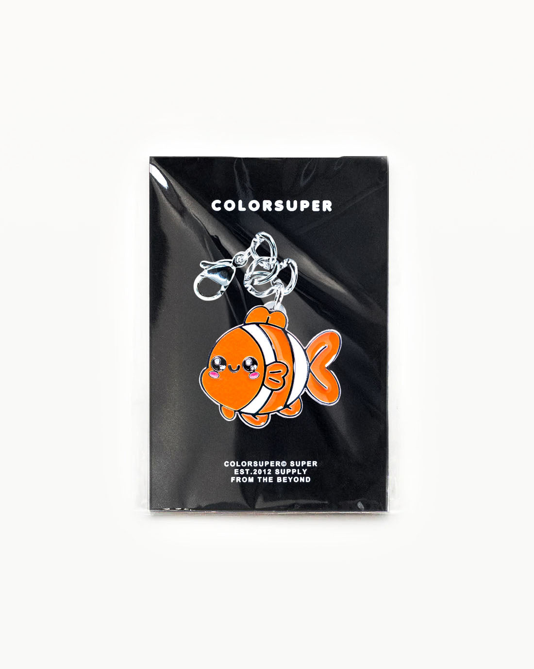 Bikini Charm - Clown Fish Charm featuring a cute orange clownfish accessory on a black background. - Alternate view