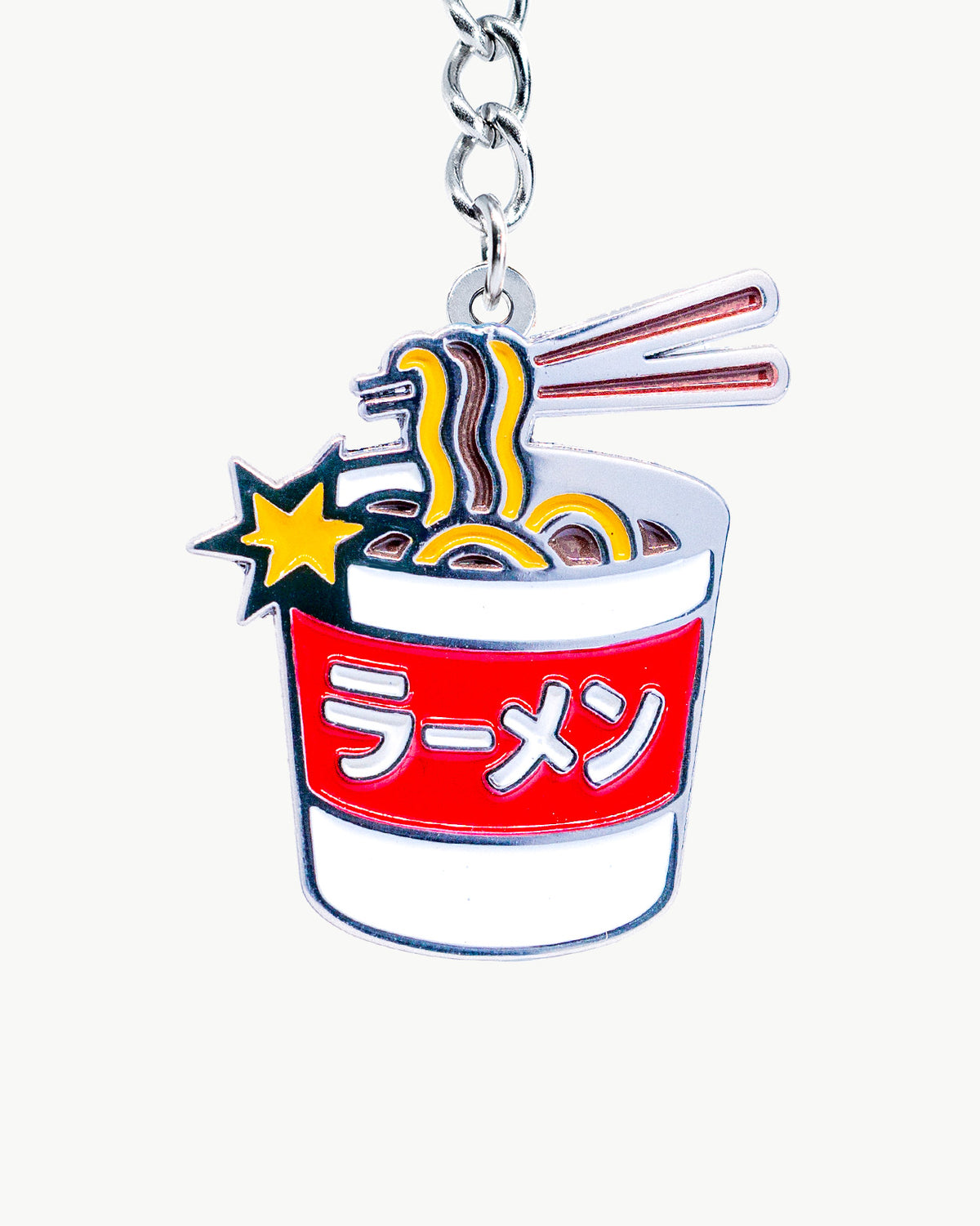 Bikini Charm - Noodle Snack Charm featuring an enamel instant ramen cup and chopsticks.
