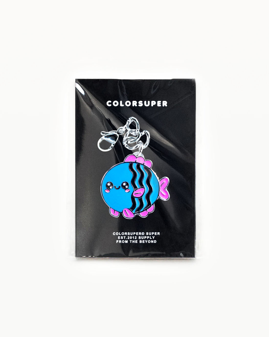 Bikini Charm - Plump Fishy Charm: adorable blue fish keychain with kawaii face, perfect for beachwear accessories. - Alternate view