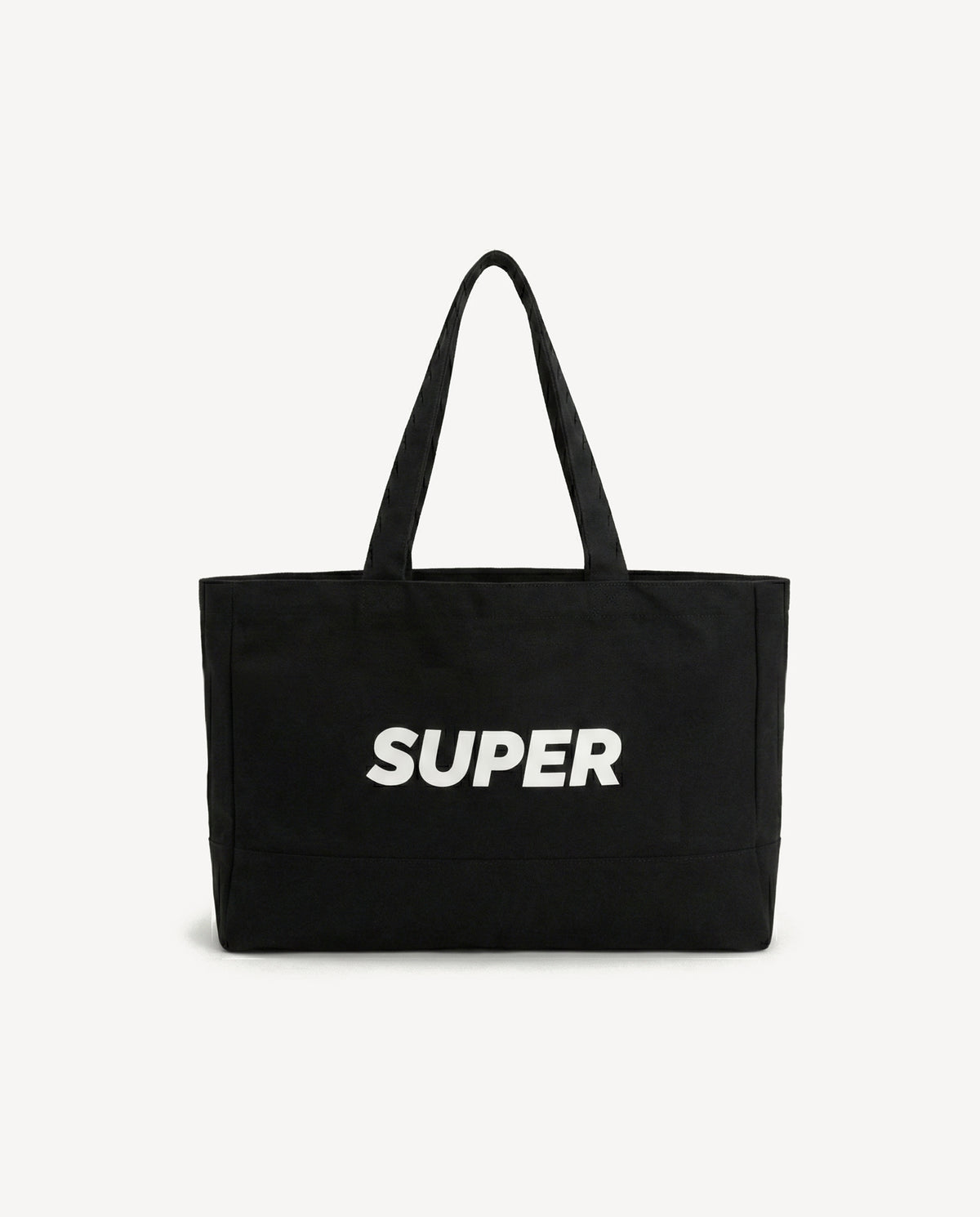 Classic Tote Bag - Black/White stylish canvas tote with screen-printed logo for various occasions.