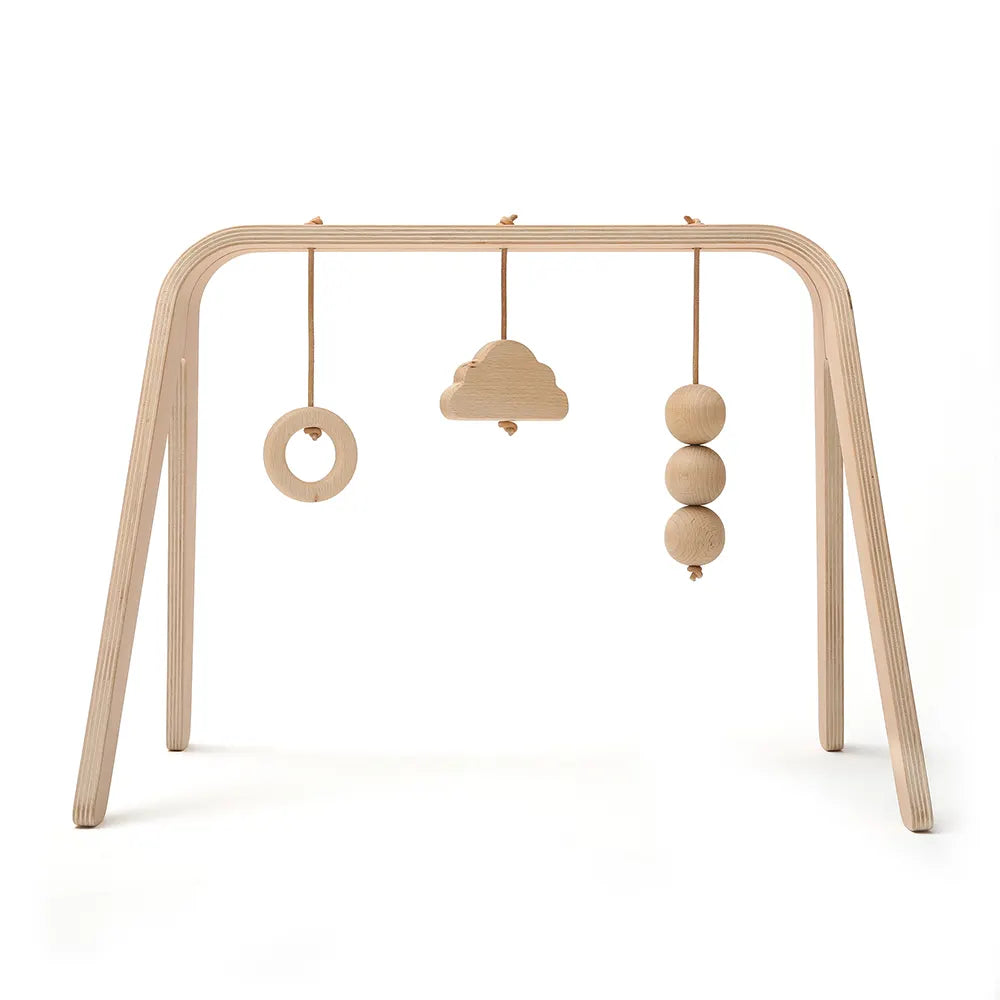 NAHO activity arch with wooden toys