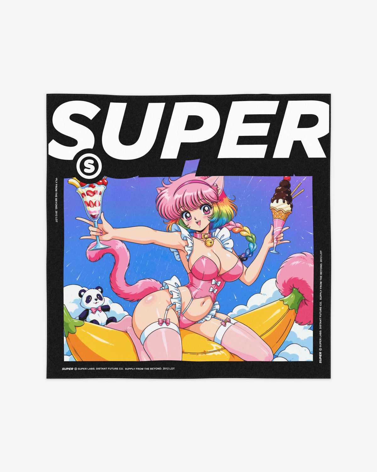Slumber - (Scarf/Bandana) featuring a colorful anime character with ice cream and playful design on a vibrant background.