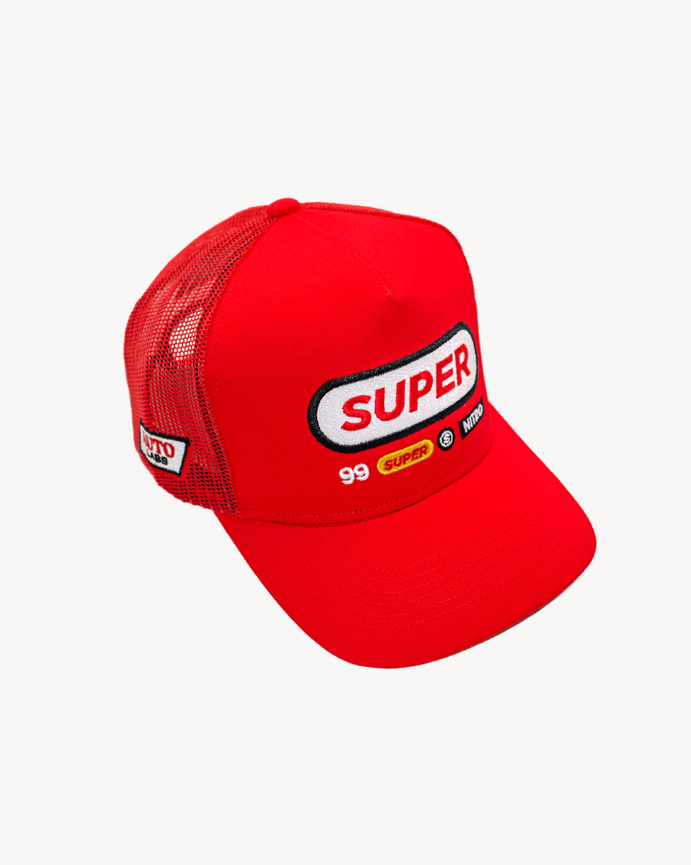 Cell Snapback Red cap with unique embroidered design and mesh back for ultimate comfort and style. - Alternate view