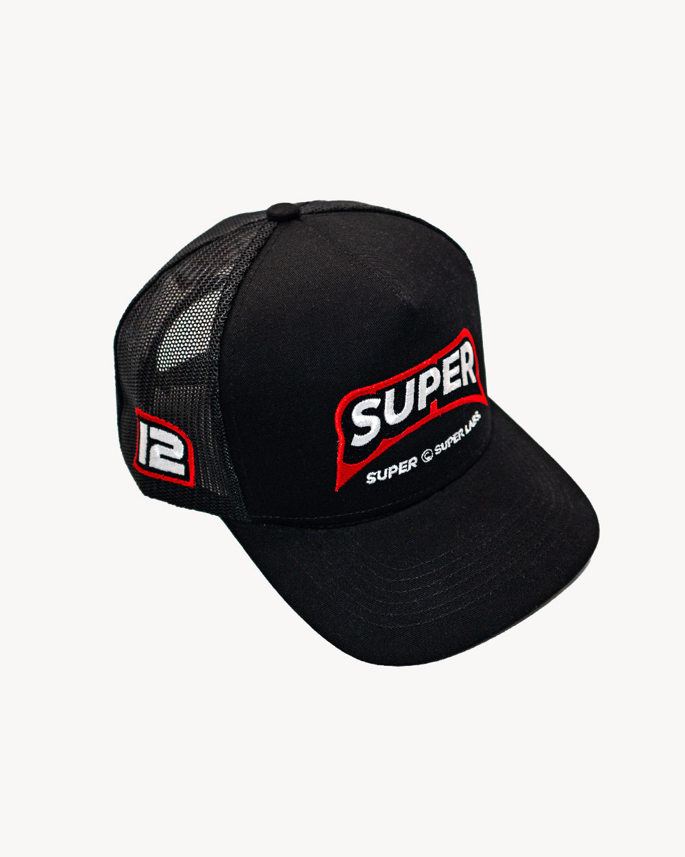 Vamp Snapback Black cap with embroidered designs, mesh back, stylish for swim fits, comfortable and cooling design. - Alternate view